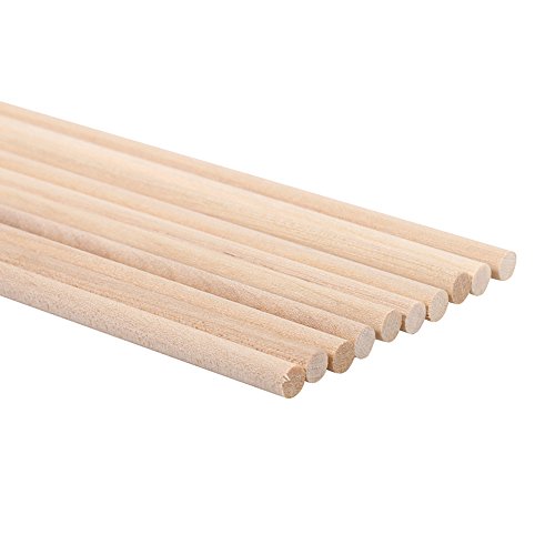 10 Stück Holzstab Verschiedene Durchmesser Unfertige Holzstäbchen für DIY Kunsthandwerk Sandtisch Szene Dekoration Hausmodell(10MM*30CM) von Hztyyier