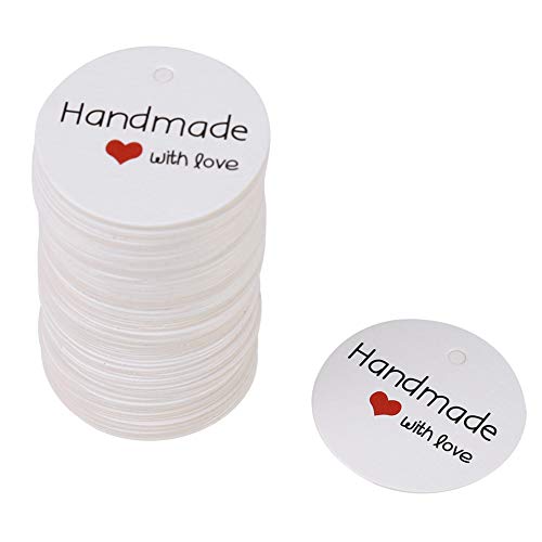 100 Stücke Runde Papier Geschenkanhänger, Für Sie/Danke/Handgemachte Hochzeit Gunsten Geschenkanhänger DIY & Geschenkpapier Handwerk Hängen Tags(#4) von Hztyyier