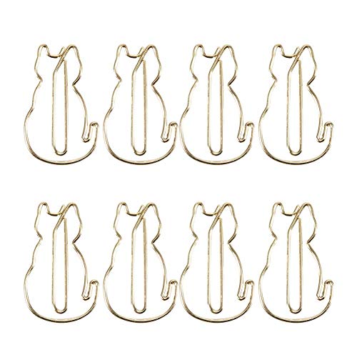 12Pcs Büroklammern Katze, Gold Briefklammer Lesezeichen Kennzeichnung Clips Paper Clips für Büro Schüler, 3x2 cm von Hztyyier