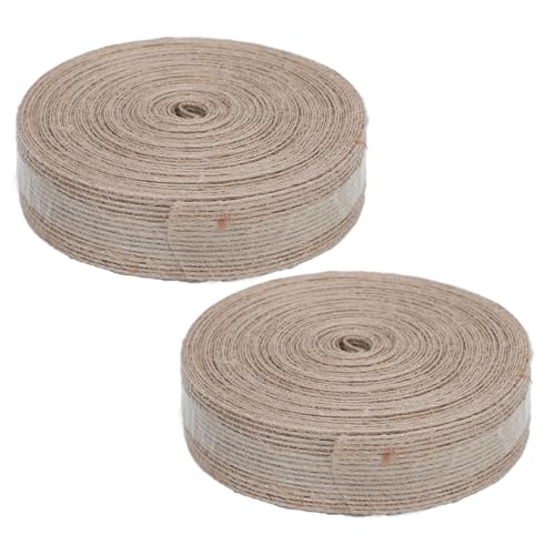 2 Rollen Jute-Sackleinenband, Rustikales Bastelband für Hochzeit, Heimdekoration, 2,5 Cm X 9,9 M, Jede Rolle 5 Cm Schleifen für Blumenarrangements mit Party-Dekoration von Hztyyier