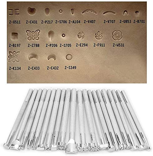 20pcs Multi Form Leder Stempel Set Metall Muster Stempel Stanzwerkzeuge für Leder Kunsthandwerk machen von Hztyyier