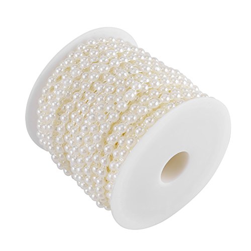 82ft Perle Perlen String, Perlengirlande Perlen Trim, zarte dekorative Perlen String für Hochzeit Party Supplies(Beige) von Hztyyier