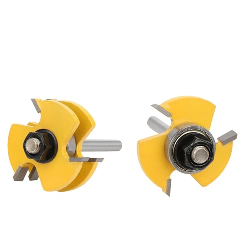 Haltbar 2pcs T-Form Router Bit 3-Teeth 1/4 Schaftholzwerkzeug für Holz-MDF-Partikelplatte Haltbar 2pcs T-Form Router Bit 3-Teeth 1/4 Schaftholzwerkzeug für Holz-MDF-Partikelplatte von Hztyyier