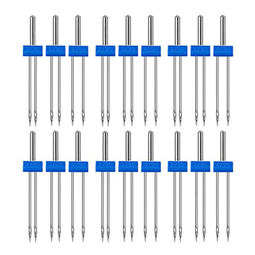 Hztyyier Nähmaschinen-Doppelnadel-Set mit Kunststoff-Box-Einfädler Twin Stretch-Maschinennadel Double Twin Needles Pins für den Haushalt von Hztyyier