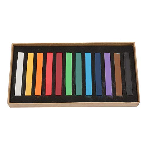 Hztyyier Pastellkreide Set, Soft Pastellkreide Quadratische Pastellkreide Set Artist Pastell Set Box mit 12/24/36/48 Verschiedenen Farben(12 Stück) von Hztyyier