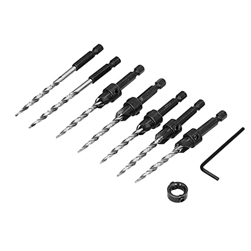 Präzise Holz Countersink Bohrbohrbit Set Hochgeschwindigkeitsstahl Einstellbar 1/4 Sechskant Shank für Schnelle Countersinking Holzbearbeitung Präzise Holz Countersink Bohrbohrbit Set Hochgeschwindigkeitsstahl Einstellbar 1/4 Sechskant Shank für Schnelle Countersinking Holzbearbeitung von Hztyyier