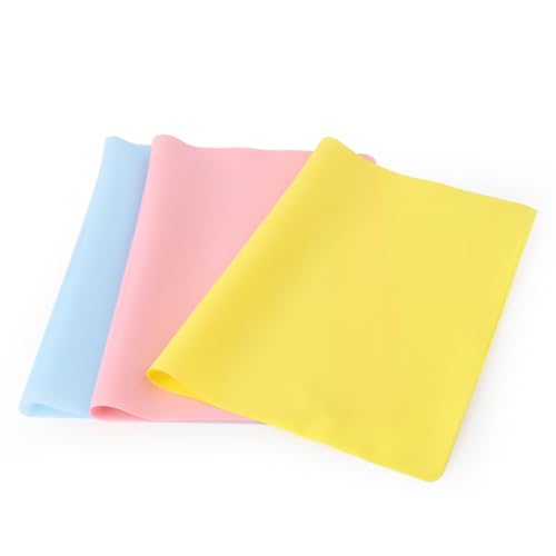 3 Stück Bastelunterlage Kinder 40x30cm Silikonmatte Basteln Silikonmatte Bastelunterlage Silikon Unterlage Bastelmatte Antihafte Knetunterlage für Gießharz Bastelarbeiten Handwerk DIY von Hzyclzh