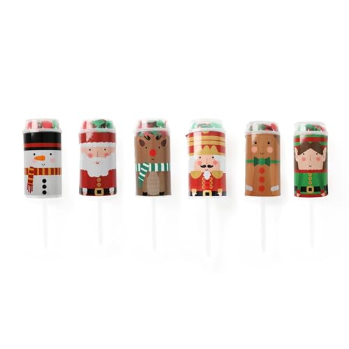 Weihnachts-Konfetti-Popper, 12 Stück, Weihnachtsfiguren, Push-Pop, Mini-Konfetti-Kanonen, biologisch abbaubar, Designs können variieren, perfekt für Partys von I LOVE FANCY DRESS