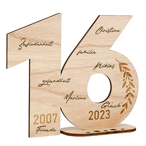 I LOVE MOM Holz-Schild Gästebuch,16 Geburtstag Jubiläum,Deko Zahlen für Geschenke,Hochzeiten,Partys,Geburtstage von I LOVE MOM