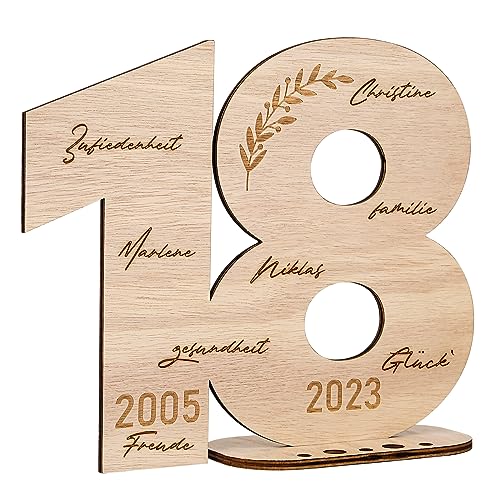 I LOVE MOM Holz-Schild Gästebuch,18 Geburtstag Jubiläum,Deko Zahlen für Geschenke,Hochzeiten,Partys,Geburtstage von I LOVE MOM