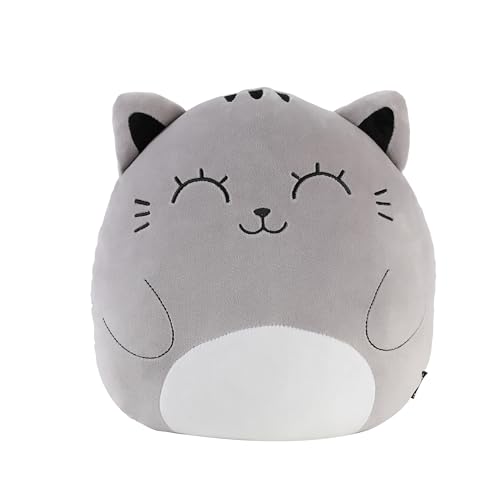 I-TOTAL ® - Dekokissen für Kinder/Wohnzimmer, Flauschiges Stoffkissen in Form (Grey CAT) von I-TOTAL