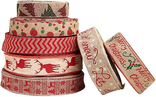 6 Rollen Schneeflockenband Geschenkband Dekoband Weihnachten Dekoband von IATAHI