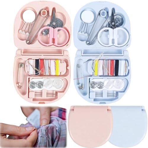 Kit de costura portátil de 2 piezas,Nähset Reise mit Nähzubehör,Mini Nähzeug Geschenke,Nähset Mini Reise,Tragbares Reise Näh Nähzubehör Sewing Kit von IATAHI