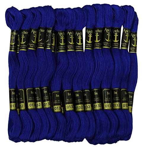 25 x Anchor Kreuzstichhandstickerei Floss Stranded Baumwollfaden Skeins-Royal Blue von IBA Indianbeautifulart