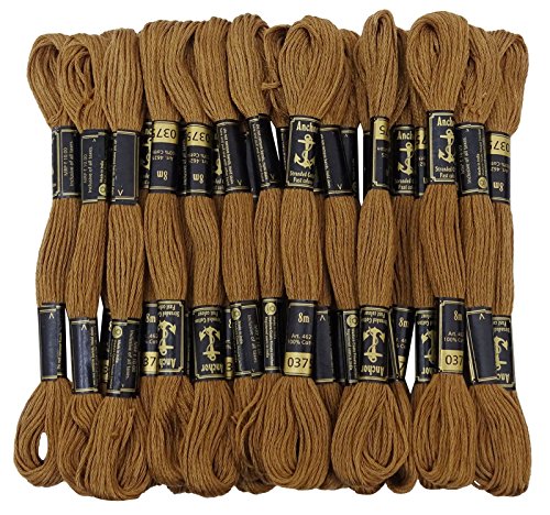 Anchor Stranded Baumwollfaden Floss-Kreuz-Stich Handstickerei Packung mit 25 Skeins-Golden Green von ANCHOR