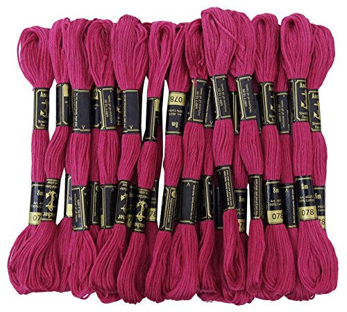 Anchor Stranded Baumwollfaden Floss-Kreuz-Stich Handstickerei Packung mit 25 Skeins-Magenta von IBA Indianbeautifulart