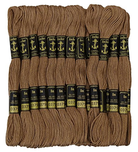 Anchor Stranded Cotton Hand Stickgarn Floss Packung mit 25 Skeins-Light Brown von IBA Indianbeautifulart