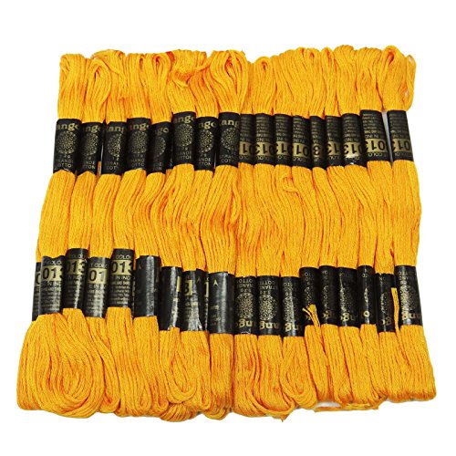 IBA Indianbeautifulart 25 Stk Yellow Baumwollfaden Nadelstich Skein Kreuzstick von IBA Indianbeautifulart