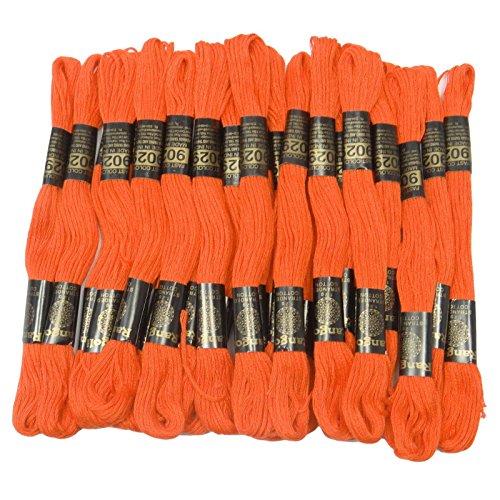 IBA Indianbeautifulart 25 STK orange Baumwollfaden Nuhstich Skein Stickgarn Stick von IBA Indianbeautifulart