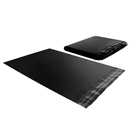 100 schwarze Kunststoff-Briefumschläge, blickdicht, Versandtaschen, 25 x 35 cm – robust, manipulationssicher und wasserdicht von IBOO