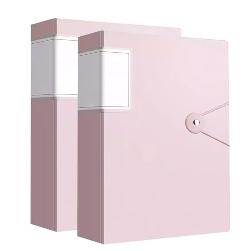 Kunststoff-Ordner 2 Stück A4-Sichtbuch, Präsentationsordner mit 40 Taschen, Präsentationsbuch, Portfolio-Ordner, Ordner für Kunstwerke, Dokumente, Pink von IBOWZ