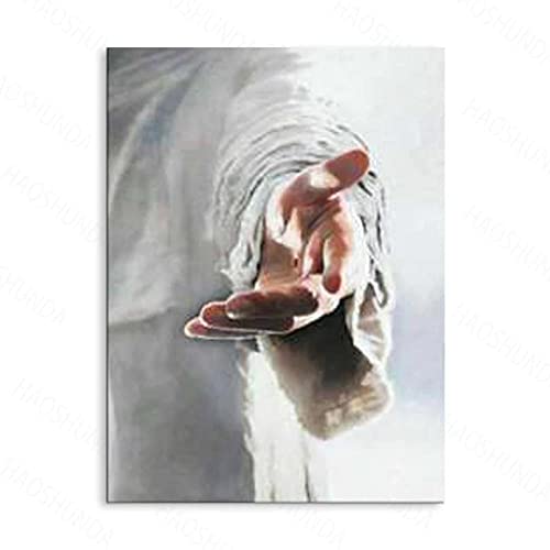 IBUKHSDGYIFH Druck Leinwand Malerei Wandkunst Christian Jesus Gib mir deine Hand Portrait Poster Wohnkultur Ungerahmt-40x60cm von IBUKHSDGYIFH