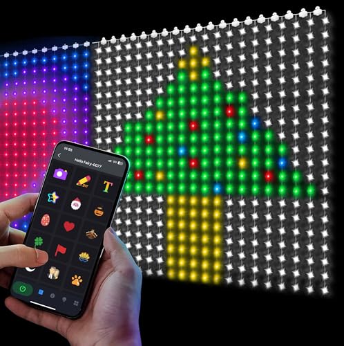 Vorhang Lichter, DIY Smart LED Vorhang mit Fernbedienung/APP, Dynamisch 400LEDs RGB LED Lichtervorhang 2M x 2M, Farbwechsel Curtain Lights für Weihnachten Festliche Party Innenim Freien Deko von IC ICLOVER