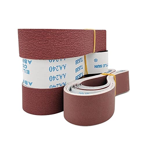 ICAMAS 5 STÜCKE 50 x 915 mm Schleifband 2 "x 36" Karborundum-Schleifsieb for Metall 915-Schleifbänder mit Körnung 60-1000 Mix Pack. (Color : Red, Size : 5Pcs Grit 60) von ICAMAS