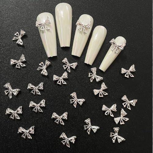 20 Stück Strasssteine Nägel Schleife Nail Art Charms,Kreuz-Nagelanhänger für Nägel,Bär Schmetterling Nagel Edelsteine für Nail Design Nagel Deko Nagel Zubehör DIY Handwerk (Hohlbogen) von ICATUENY