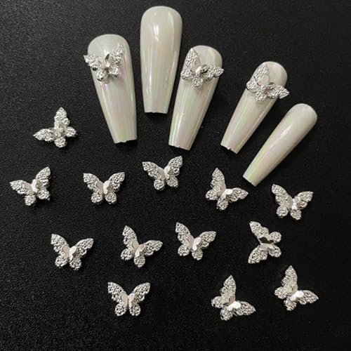 20 Stück Strasssteine Nägel Schleife Nail Art Charms,Kreuz-Nagelanhänger für Nägel,Bär Schmetterling Nagel Edelsteine für Nail Design Nagel Deko Nagel Zubehör DIY Handwerk (Schmetterling) von ICATUENY