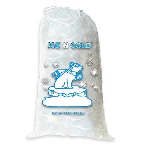 ICE N COLD 3,6 kg Eisbeutel mit Kordelzug | 400 ct/cs | 37 mic Dicke | Tragbare Aufbewahrung und Gefrierfach | Schneller Versand am selben Tag von ICE N COLD