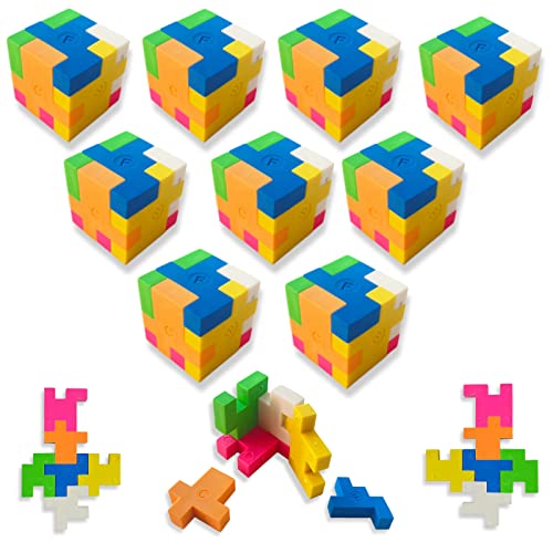 ICEPAPA, 9 Stück Würfelpuzzle Eraser, Radiergummi Kinder Puzzle. Geeignet als mitgebsel kinder, Radiergummi kinder mitgebsel, Give aways kindergeburtstag oder Kindergeburtstag gastgeschenke von ICEPAPA