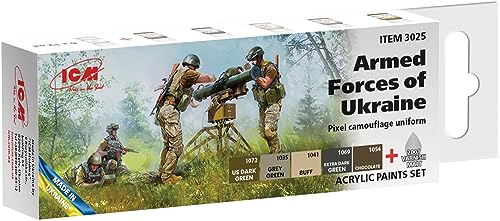 ICM 3025 - Acrylic paint set Armed Forces of Ukraine (Pixel camouflage uniform von ICM