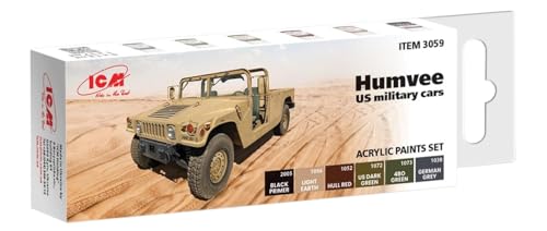 ICM 3059 - Acrylic Paint Set for Humvee. US military cars 6 x12 ml - Neu von ICM