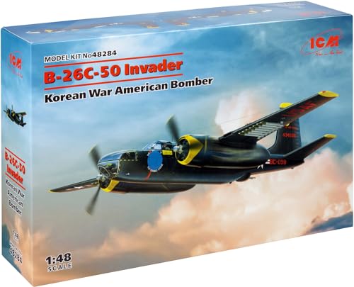 ICM ICM48284 Amerikanischer Bomber, Koreanisch 1:48-B-26-50 Invader, Korean War American, grau, Mittel von ICM