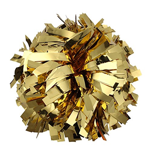 Metallic Cheerleader Cheerleading Pom Poms 15,2 cm 1 Paar (Gold) von ICObuty