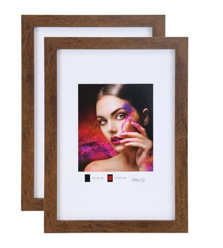 IDEAL TREND 2er 3er 5er Set Holz Bilderrahmen Lifestyle Plexi Foto Rahmen Collage Wanddeko Poster HR-25: Farbe: 2er Pack Braun | Format: 21x29.7 A4 von IDEAL TREND