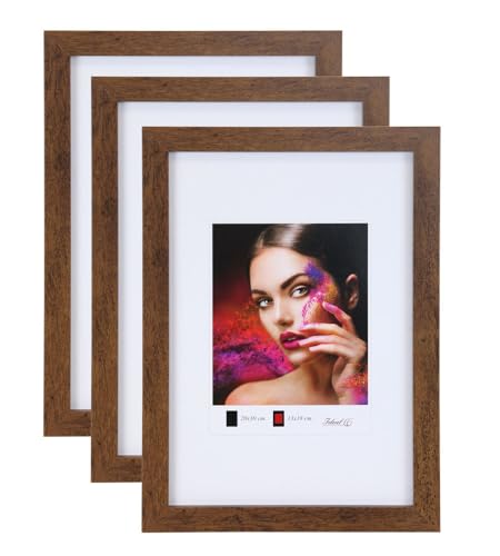 IDEAL TREND 2er 3er 5er Set Holz Bilderrahmen Lifestyle Plexi Foto Rahmen Collage Wanddeko Poster HR-25: Farbe: 3er Pack Braun | Format: 30x45 von IDEAL TREND