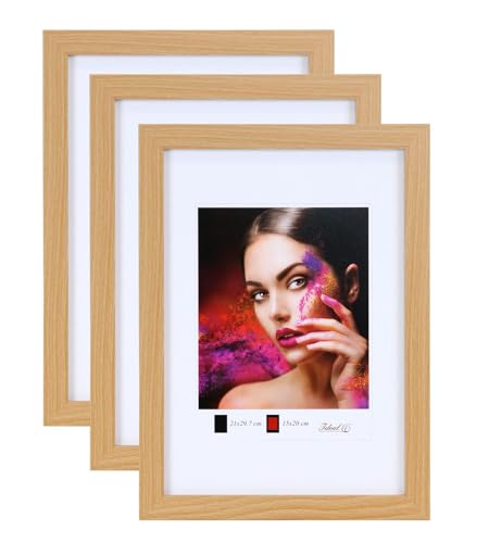 IDEAL TREND 2er 3er 5er Set Holz Bilderrahmen Lifestyle Plexi Foto Rahmen Collage Wanddeko Poster HR-25: Farbe: 3er Pack Buche | Format: 30x40 von IDEAL TREND