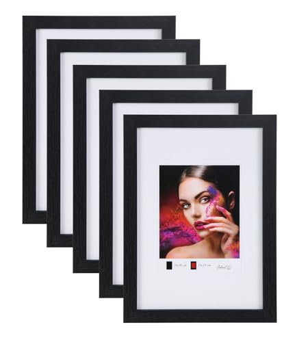 IDEAL TREND 2er 3er 5er Set Holz Bilderrahmen Lifestyle Plexi Foto Rahmen Collage Wanddeko Poster HR-25: Farbe: 5er Pack Schwarz | Format: 30x45 von IDEAL TREND