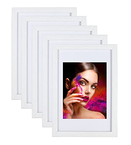 IDEAL TREND 2er 3er 5er Set Holz Bilderrahmen Lifestyle Plexi Foto Rahmen Collage Wanddeko Poster HR-25: Farbe: 5er Pack Weiß | Format: 40x60 von IDEAL TREND