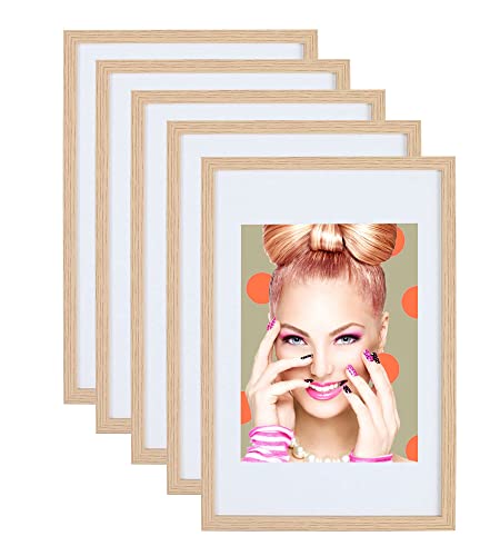 IDEAL TREND 3er 5er Set Holz Bilderrahmen Lifestyle Plexi Foto Rahmen Collage Wanddeko Poster S111: Farbe: 5er Pack Eiche | Format: 40x50 von IDEAL TREND