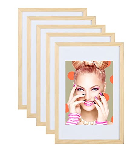 IDEAL TREND 3er 5er Set Holz Bilderrahmen Lifestyle Plexi Foto Rahmen Collage Wanddeko Poster S111: Farbe: 5er Pack Natur | Format: 20x20 von IDEAL TREND