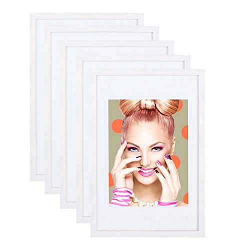 IDEAL TREND 3er 5er Set Holz Bilderrahmen Lifestyle Plexi Foto Rahmen Collage Wanddeko Poster S111: Farbe: 5er Pack Weiß | Format: 15x20 von IDEAL TREND