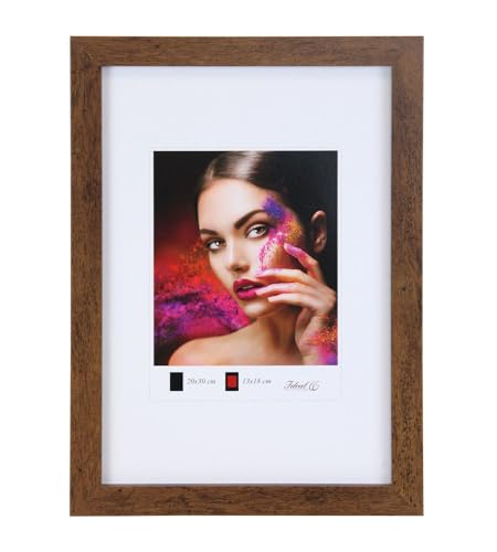 IDEAL TREND Holz Bilderrahmen Lifestyle Plexi Foto Rahmen Collage Wanddeko Poster HR-25: Farbe: Braun | Format: 50x50 von IDEAL TREND