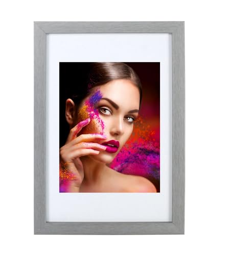 IDEAL TREND Holz Bilderrahmen Lifestyle Plexi Foto Rahmen Collage Wanddeko Poster HR-25: Farbe: Silber | Format: 15x20 von IDEAL TREND