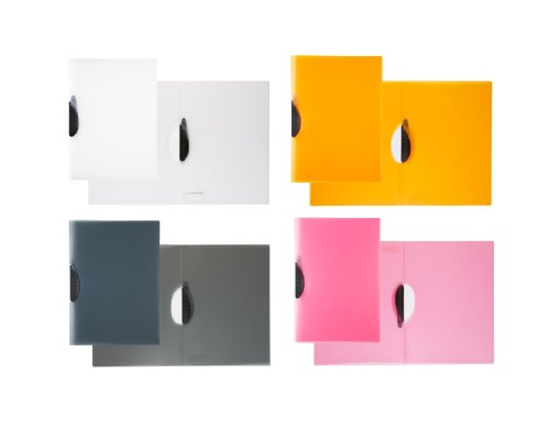 4 Swinghefter DIN A4 Klemmhefter/Clipmappe Farbe: je 1x schwarz,pink,orange,klar von IDENA