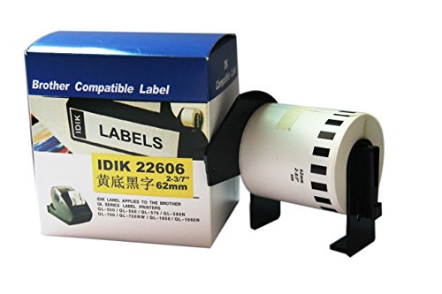 IDIK Kompatibel DK-22606 Gelb Film Label 62mm * 15,24 M Kontinuierliche Kompatibel Für Brother Drucker Kommen Mit Kunststoff halter von IDIK