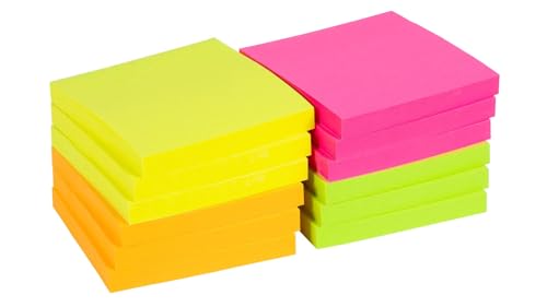 Haftnotizen Office Depot Fluo -Sortiment 76 x 76 mm 12 Blöcke von 100 Blättern von IDMENAGE