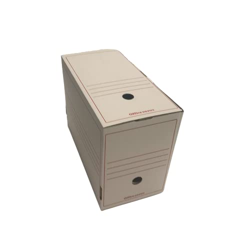 IDMENAGE BÜRO DEPOT ARCHIVBOXEN ABLAGEBOXEN ÜBERTRAGUNGSAKTEN 335 X 167 X 245 MM WEISS UND ROT X12 von IDMENAGE